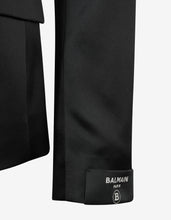 Load image into Gallery viewer, Black Double-Breasted Silk Blazer