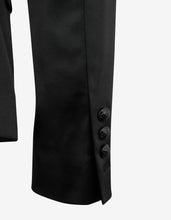 Load image into Gallery viewer, Black Double-Breasted Silk Blazer
