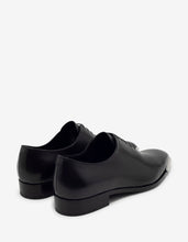 Load image into Gallery viewer, Black Leather Oxford Shoes with Metal Tips -
