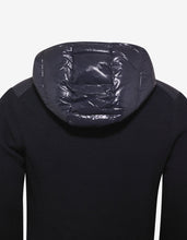 Load image into Gallery viewer, Navy Blue Nylon Front Hooded Cardigan
