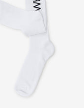 Load image into Gallery viewer, White Diagonals Mid Length Socks
